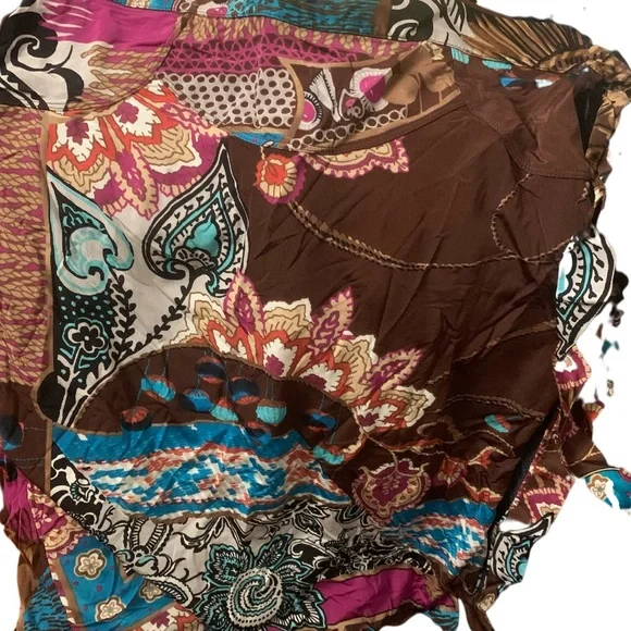 100% silk Blumarine side ties midi knee-length paisley skirt floral print nwot - Picture 4 of 4